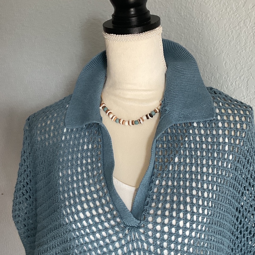 Chico's Teal Open-Knit Women's Sweater